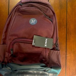 New with tags Hurley maroon backpack.